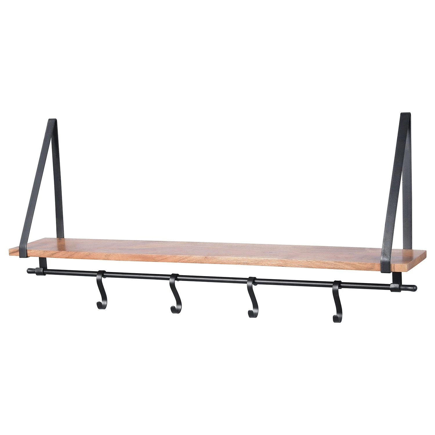 Red Living Étagère murale Beuvillers - Manguier massif / Métal - Manguier / Noir 3 Red Living Étagère murale Beuvillers - Manguier massif / Métal - Manguier / Noir