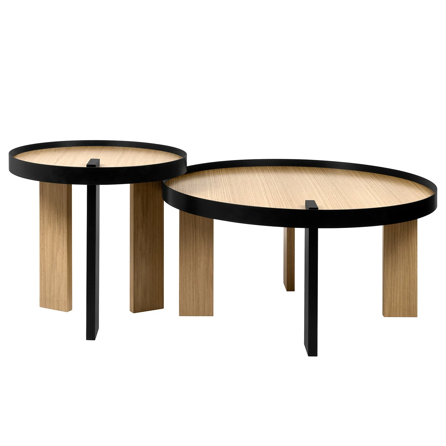 Temahome Table basse Bruno - Placage en bois véritable / Métal -Chêne / Noir 11 Temahome Table basse Bruno - Placage en bois véritable / Métal -Chêne / Noir – Image 9