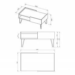 Temahome Table basse Nina - Placage en bois véritable / Métal - Chêne / Noir 11 Temahome Table basse Nina - Placage en bois véritable / Métal - Chêne / Noir -loftscape Boutique 1000255970 210331 14451200033 SKETCH DETAILS P000000001000255970 sketch