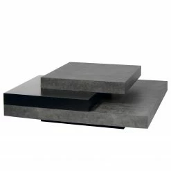 Temahome Table basse Slate - Imitation béton / Noir