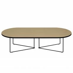 Temahome Table basse Oval - Placage en bois véritable / Métal - Chêne clair -loftscape Boutique 1000256007 210331 14504600266 DETAILS P000000001000256007