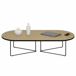 Temahome Table basse Oval - Placage en bois véritable / Métal - Chêne clair -loftscape Boutique 1000256007 210331 14504900268 DETAILS P000000001000256007