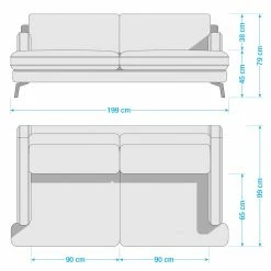 Studio Copenhagen Canapé Vieux Bourg (3 places) - Tissu - Tissu Nona: Anthracite -loftscape Boutique 1000256551 210809 09092300089 SKETCH DETAILS P000000001000256551 sketch