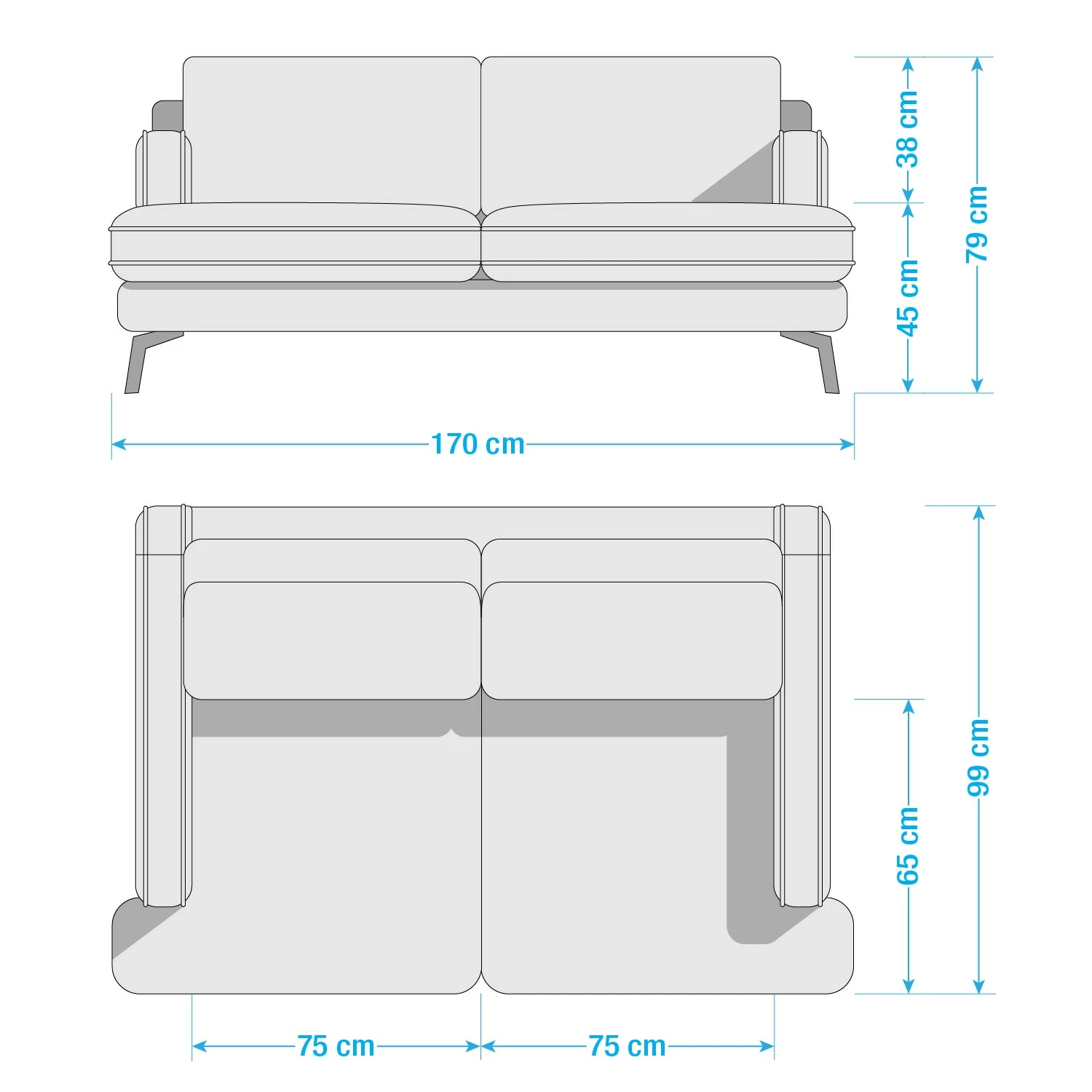 Studio Copenhagen Canapé Vieux Bourg (2-3 places) - Tissu - Tissu Nona: Anthracite 16 Studio Copenhagen Canapé Vieux Bourg (2-3 places) - Tissu - Tissu Nona: Anthracite – Image 14