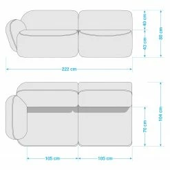 Studio Copenhagen Canapé d’angle Vieux Colpo - Tissu Meave: Gris minéral - Accoudoir monté à gauche (vu de face) -loftscape Boutique 1000256675 210809 09092200045 SKETCH DETAILS P000000001000256675 sketch