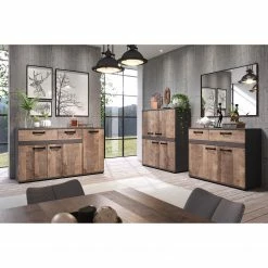 Trendteam Buffet Stripe - Imitation bois recyclé / Gris -loftscape Boutique 1000256951 210831 16214900017 MOOD DETAILS P000000001000256951 mood