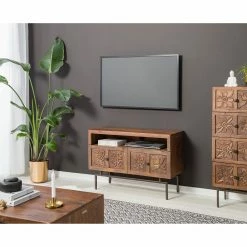 Wolf-Möbel Meuble TV Carving - Acacia massif -loftscape Boutique 1000256998 220615 020 MOOD DETAILS P000000001000256998 mood