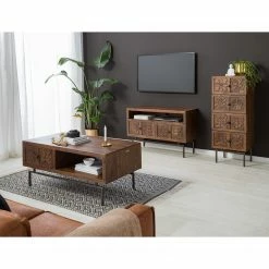 Wolf-Möbel Meuble TV Carving - Acacia massif -loftscape Boutique 1000256998 220615 021 MOOD DETAILS P000000001000256998 mood