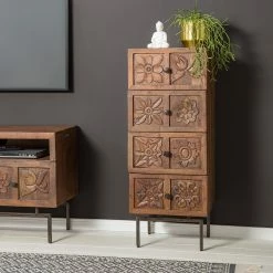 Wolf-Möbel Commode Carving - Acacia massif -loftscape Boutique 1000257008 220615 020 MOOD DETAILS P000000001000257008 mood