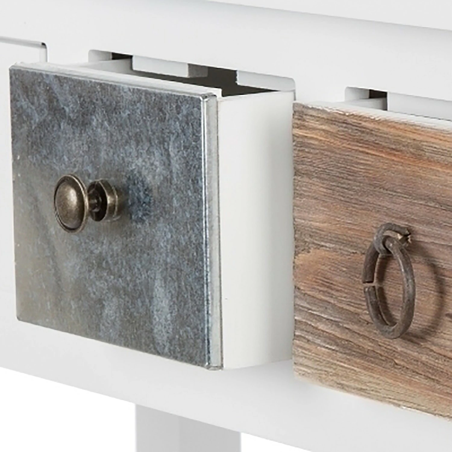 Ridgevalley Console Itzehoe - Paulownia massif - Blanc / Multicolore 7 Ridgevalley Console Itzehoe - Paulownia massif - Blanc / Multicolore – Image 5