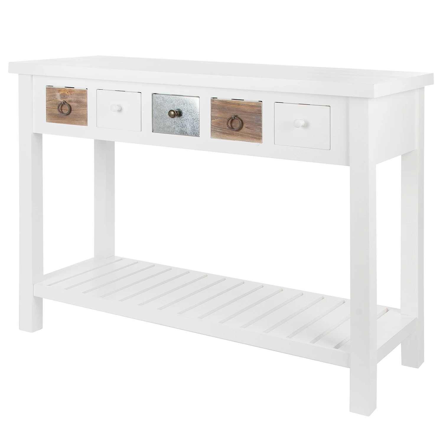 Ridgevalley Console Itzehoe - Paulownia massif - Blanc / Multicolore 3 Ridgevalley Console Itzehoe - Paulownia massif - Blanc / Multicolore