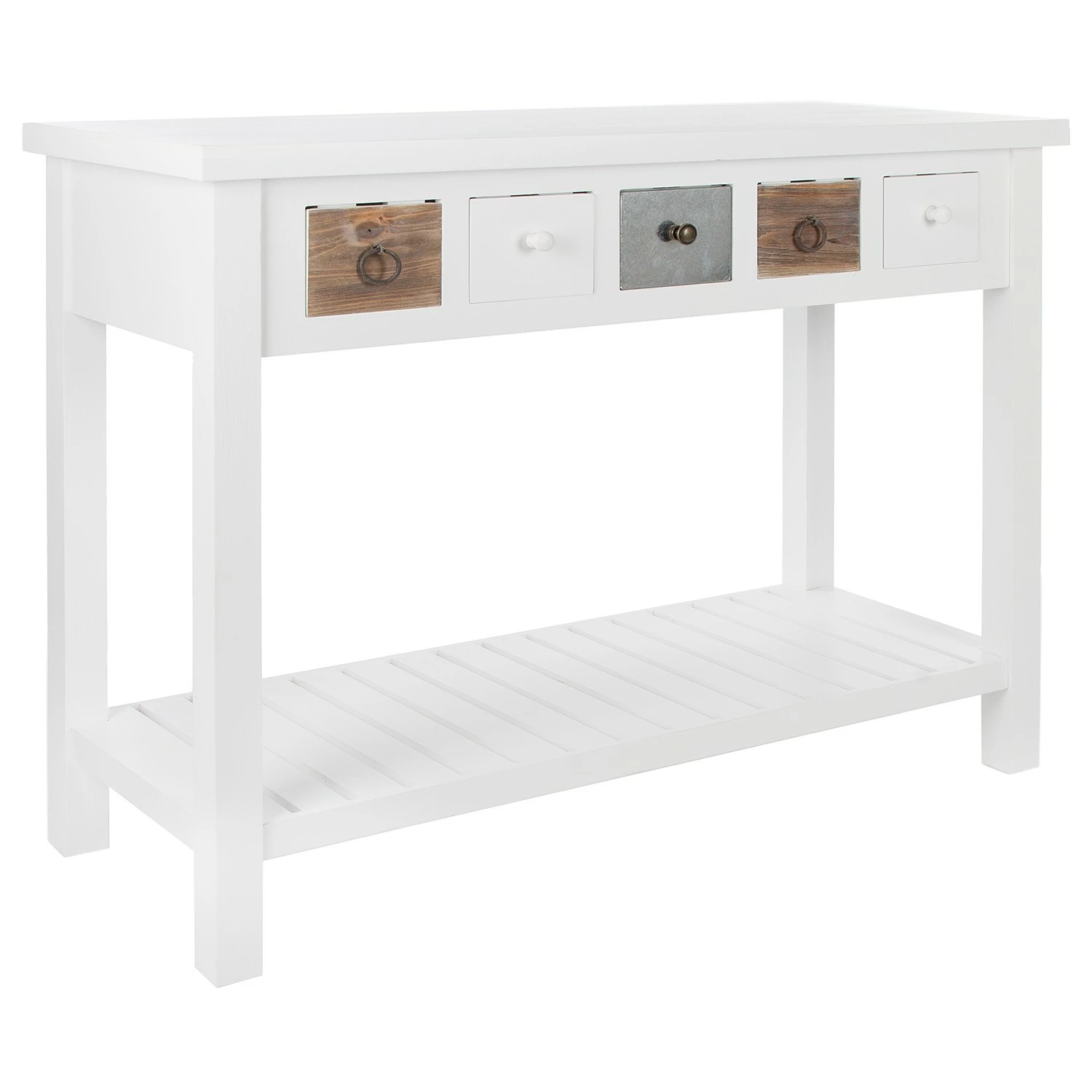 Ridgevalley Console Itzehoe - Paulownia massif - Blanc / Multicolore 12 Ridgevalley Console Itzehoe - Paulownia massif - Blanc / Multicolore – Image 10