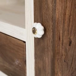 Wolf-Möbel Meuble TV Maison - Acacia massif - Acacia couleur pierre / Blanc cassé -loftscape Boutique 1000257236 220406 050 DETAILS P000000001000257236