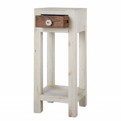 Wolf-Möbel Sellette Maison - Acacia massif - Acacia couleur pierre / Blanc cassé - Hauteur : 75 cm -loftscape Boutique 1000257243 220406 035 DETAILS P000000001000257243