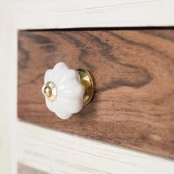 Wolf-Möbel Sellette Maison - Acacia massif - Acacia couleur pierre / Blanc cassé - Hauteur : 75 cm -loftscape Boutique 1000257243 220406 055 DETAILS P000000001000257243