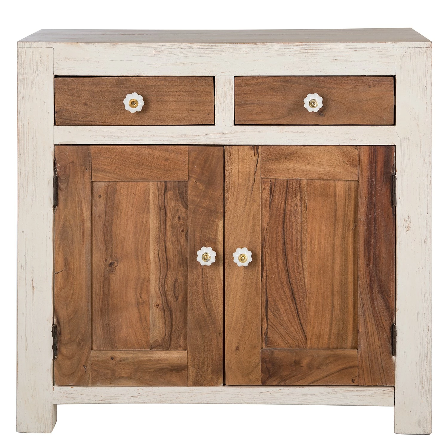 Wolf-Möbel Buffet Maison II - Acacia massif - Acacia couleur pierre / Blanc cassé 4 Wolf-Möbel Buffet Maison II - Acacia massif - Acacia couleur pierre / Blanc cassé – Image 2