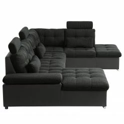 Fredriks Canapé panoramique Puntiro - Imitation cuir / Tissu structuré - Cuir synthétique Lilo / Tissu structuré Satur: Gris foncé / Anthracite -loftscape Boutique 1000257984 210614 18413201539 DETAILS P000000001000257984