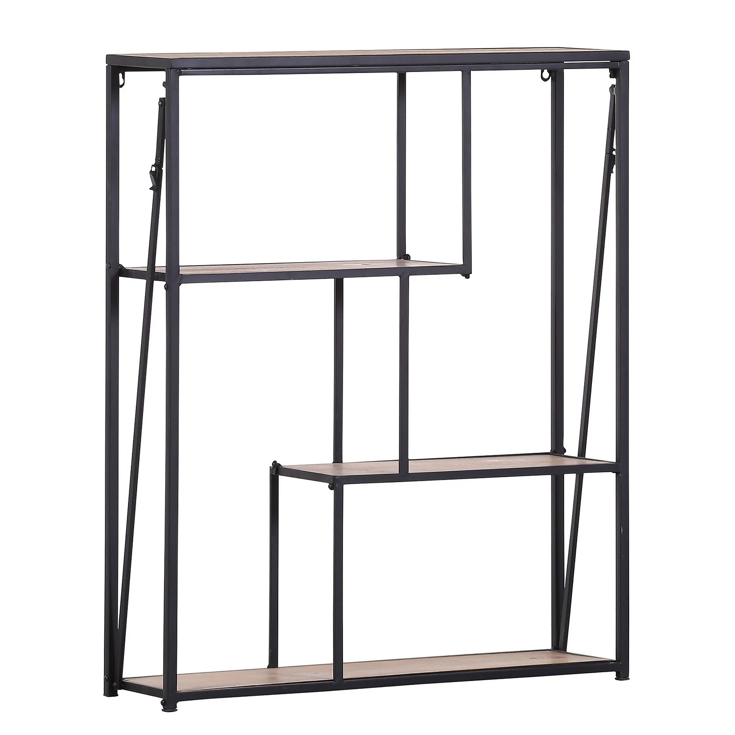 Red Living Étagère murale Cap Cana - Placage en bois véritable / Métal - Araucaria de Chine / Noir 3 Red Living Étagère murale Cap Cana - Placage en bois véritable / Métal - Araucaria de Chine / Noir