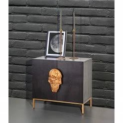 Red Living Commode Worland II - Placage en bois véritable / Métal -Chêne noir / Doré -loftscape Boutique 1000259767 210601 10150300010 MOOD DETAILS P000000001000259767 mood