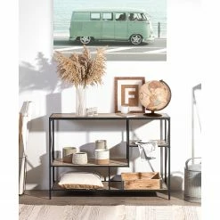 Red Living Étagère Cap Cana I - Placage en bois véritable / Métal - Araucaria de Chine / Noir -loftscape Boutique 1000259772 210421 08211600044 MOOD DETAILS P000000001000259772 mood