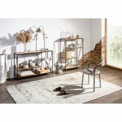 Red Living Étagère Cap Cana I - Placage en bois véritable / Métal - Araucaria de Chine / Noir -loftscape Boutique 1000259772 210421 08211700045 MOOD DETAILS P000000001000259772 mood