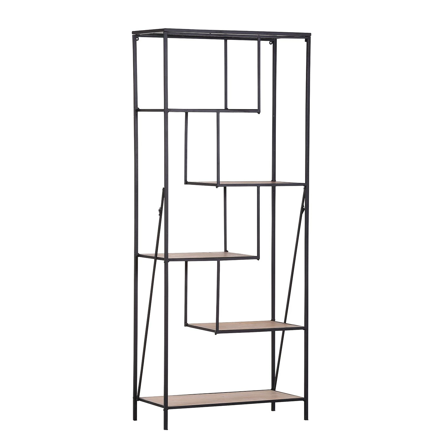 Red Living Étagère Cap Cana II - Placage en bois véritable / Métal - Araucaria de Chine / Noir 3 Red Living Étagère Cap Cana II - Placage en bois véritable / Métal - Araucaria de Chine / Noir
