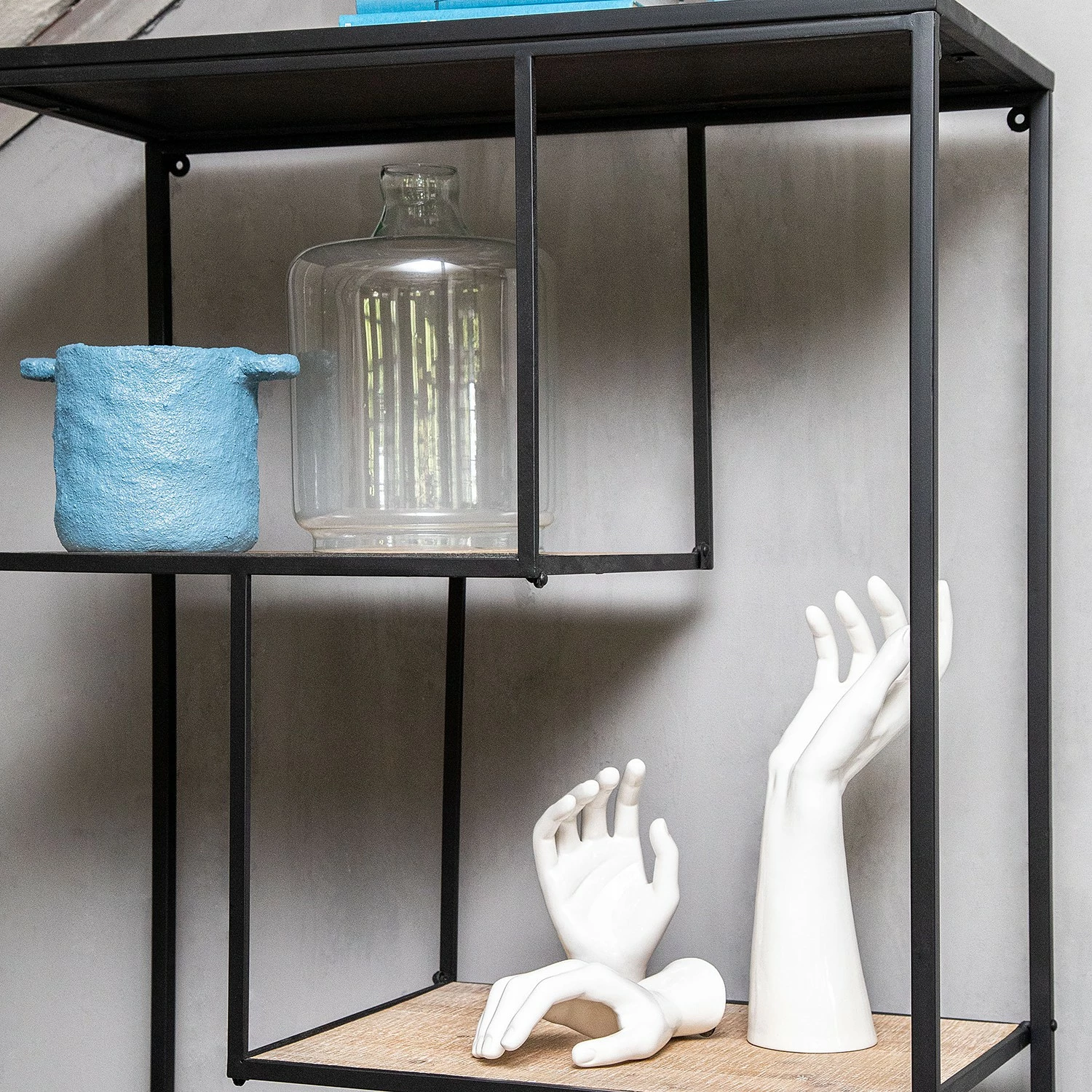 Red Living Étagère Cap Cana II - Placage en bois véritable / Métal - Araucaria de Chine / Noir 9 Red Living Étagère Cap Cana II - Placage en bois véritable / Métal - Araucaria de Chine / Noir – Image 7