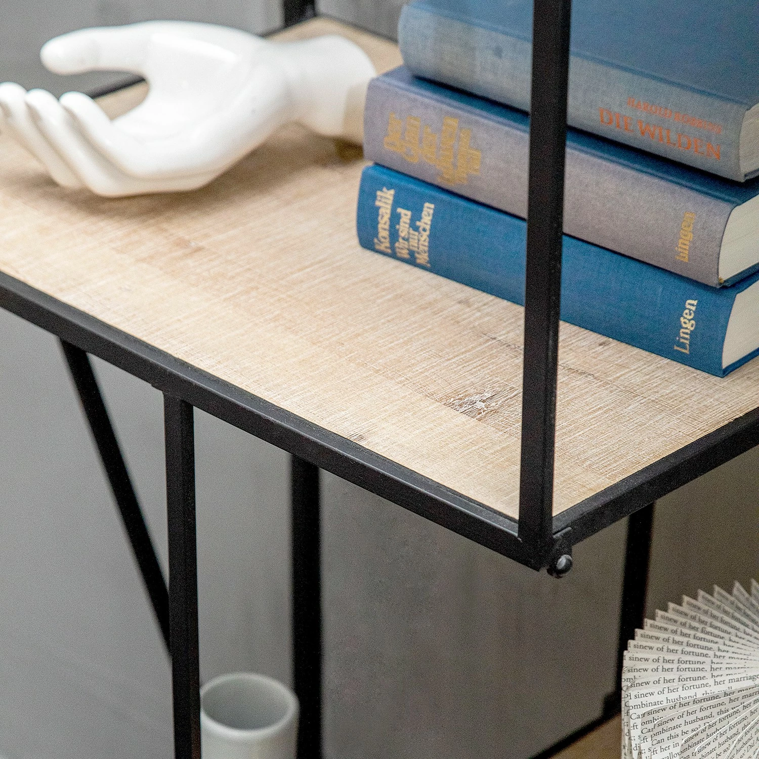 Red Living Étagère Cap Cana II - Placage en bois véritable / Métal - Araucaria de Chine / Noir 10 Red Living Étagère Cap Cana II - Placage en bois véritable / Métal - Araucaria de Chine / Noir – Image 8