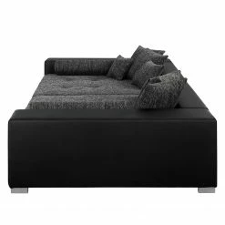 Loftscape Grand canapé Canton I - Imitation cuir / Tissu structuré - Noir / Gris -loftscape Boutique 1000259787 210426 10174000017 DETAILS P000000001000259787