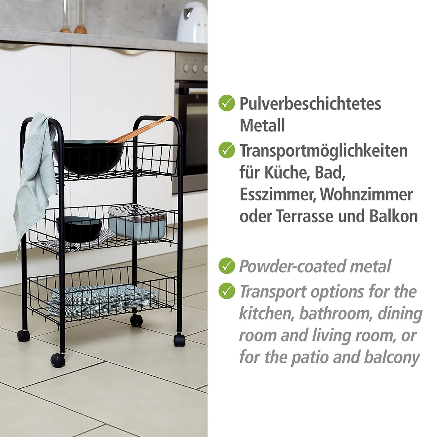 WENKO Desserte Florenz - Métal - Noir 5 WENKO Desserte Florenz - Métal - Noir – Image 4