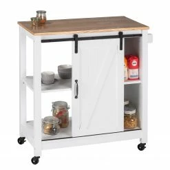 WENKO Desserte Landhaus - Pin massif - Blanc / Pin