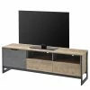Red Living Meuble TV Cocody - Imitation chêne Montana / Gris