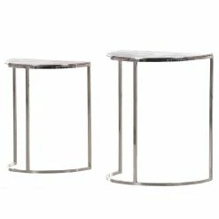 Loftscape Tables gigognes Timba (2 éléments) - Aluminium - Argenté