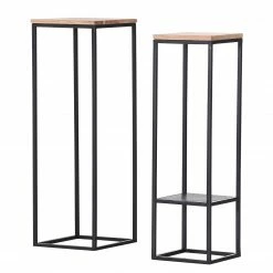 Red Living Bouts de canapé Uulu I (2 éléments) - Acacia massif / Métal - Acacia / Noir