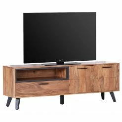 Naturoo Meuble TV Manabi - Acacia massif - Acacia / Anthracite