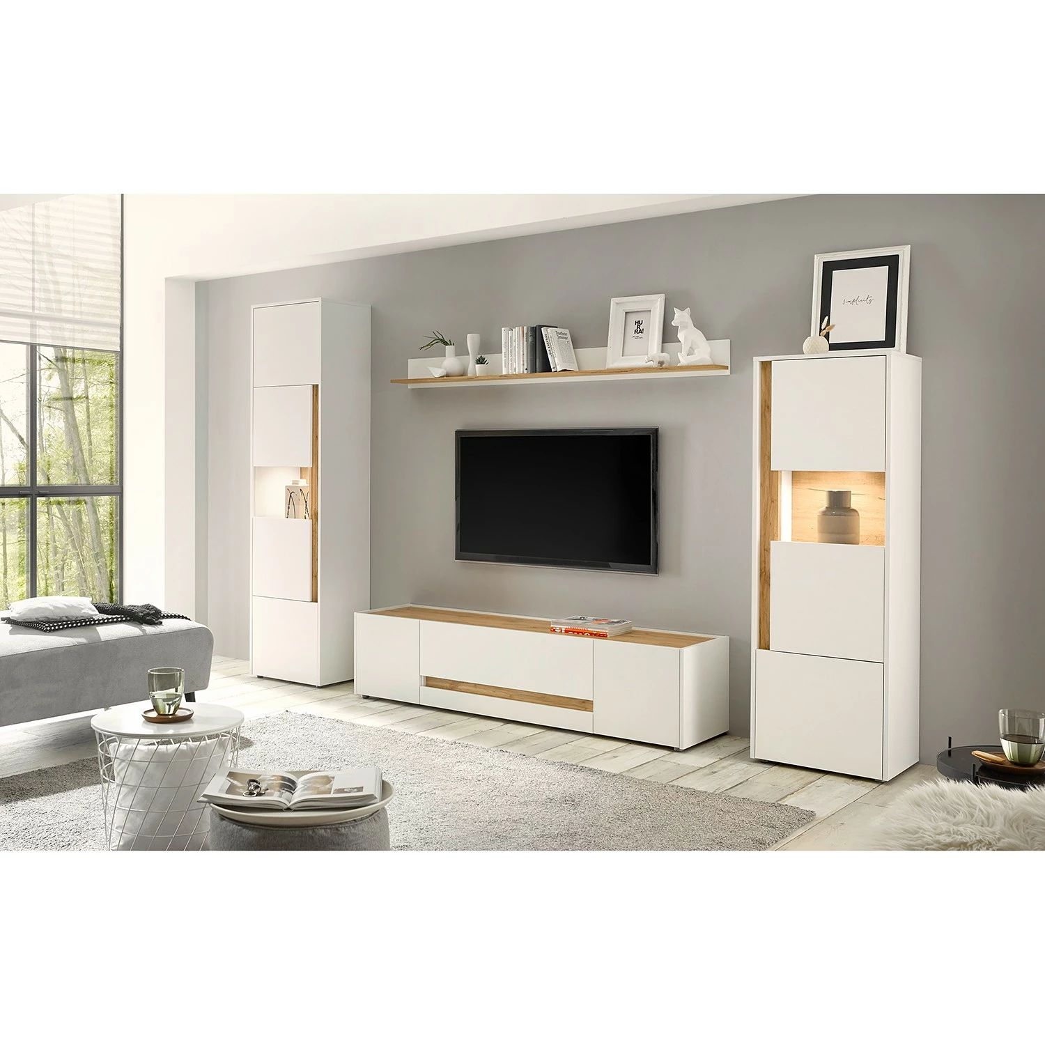 Norrwood Meuble TV Olon I - Blanc - Largeur : 170 cm 4 Norrwood Meuble TV Olon I - Blanc - Largeur : 170 cm – Image 2