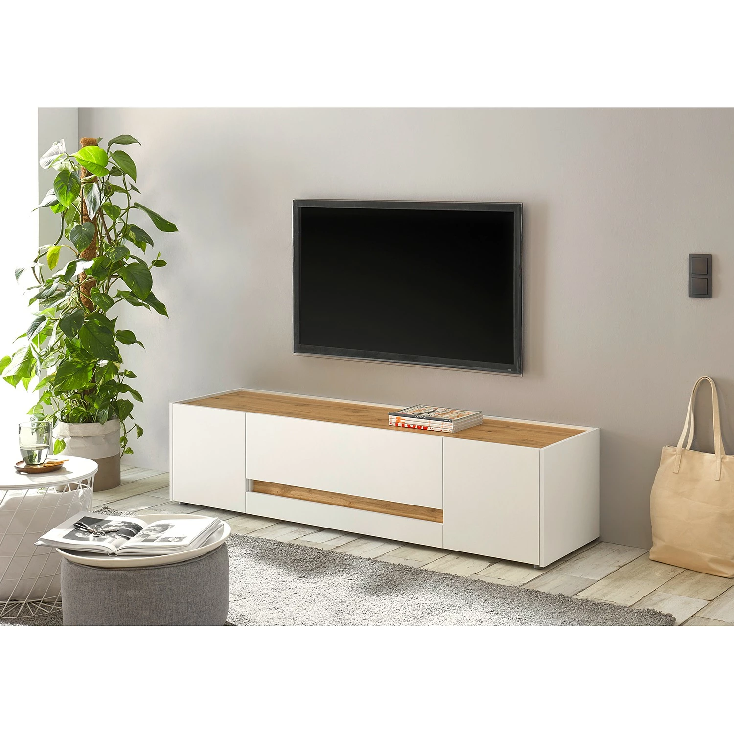 Norrwood Meuble TV Olon I - Blanc - Largeur : 170 cm 6 Norrwood Meuble TV Olon I - Blanc - Largeur : 170 cm – Image 4