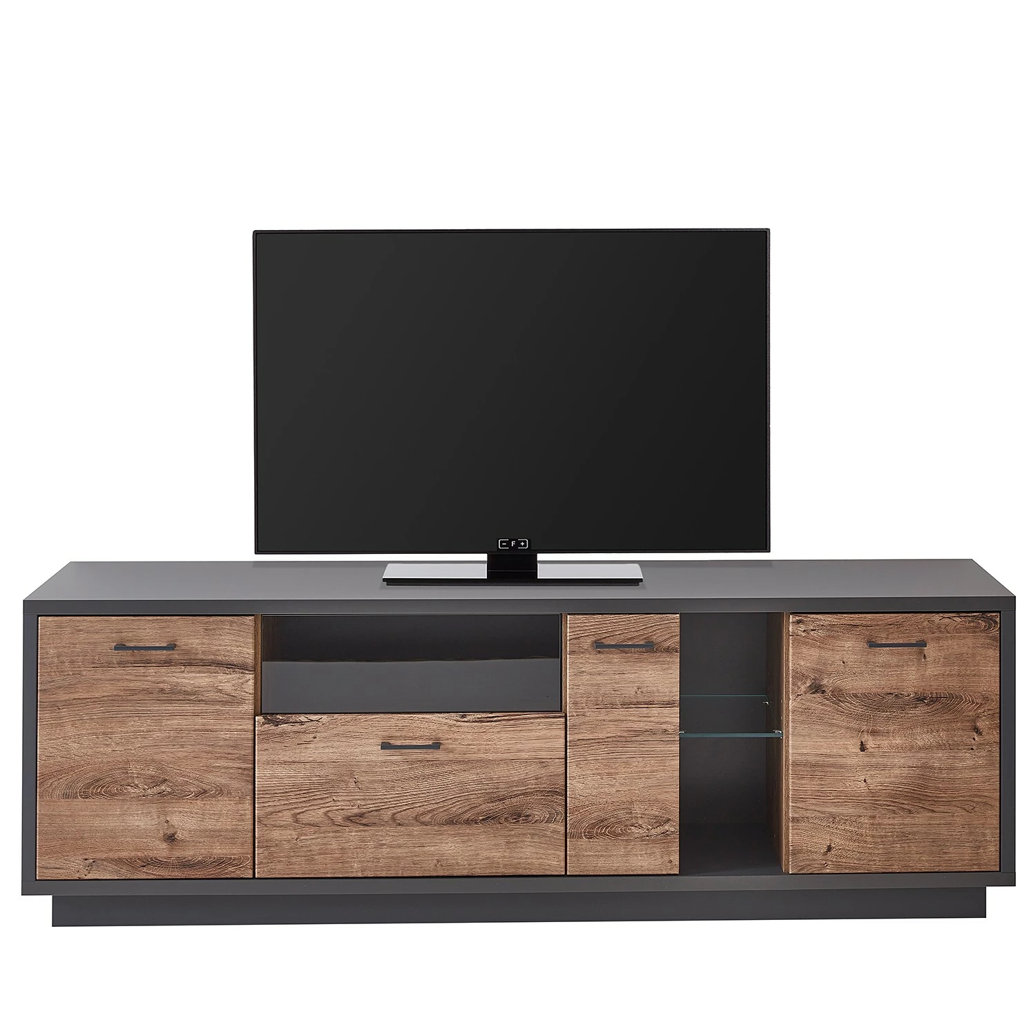 Red Living Ensemble meubles TV Batey (2 éléments) - Imitation chêne de Havel / Graphite 5 Red Living Ensemble meubles TV Batey (2 éléments) - Imitation chêne de Havel / Graphite – Image 3