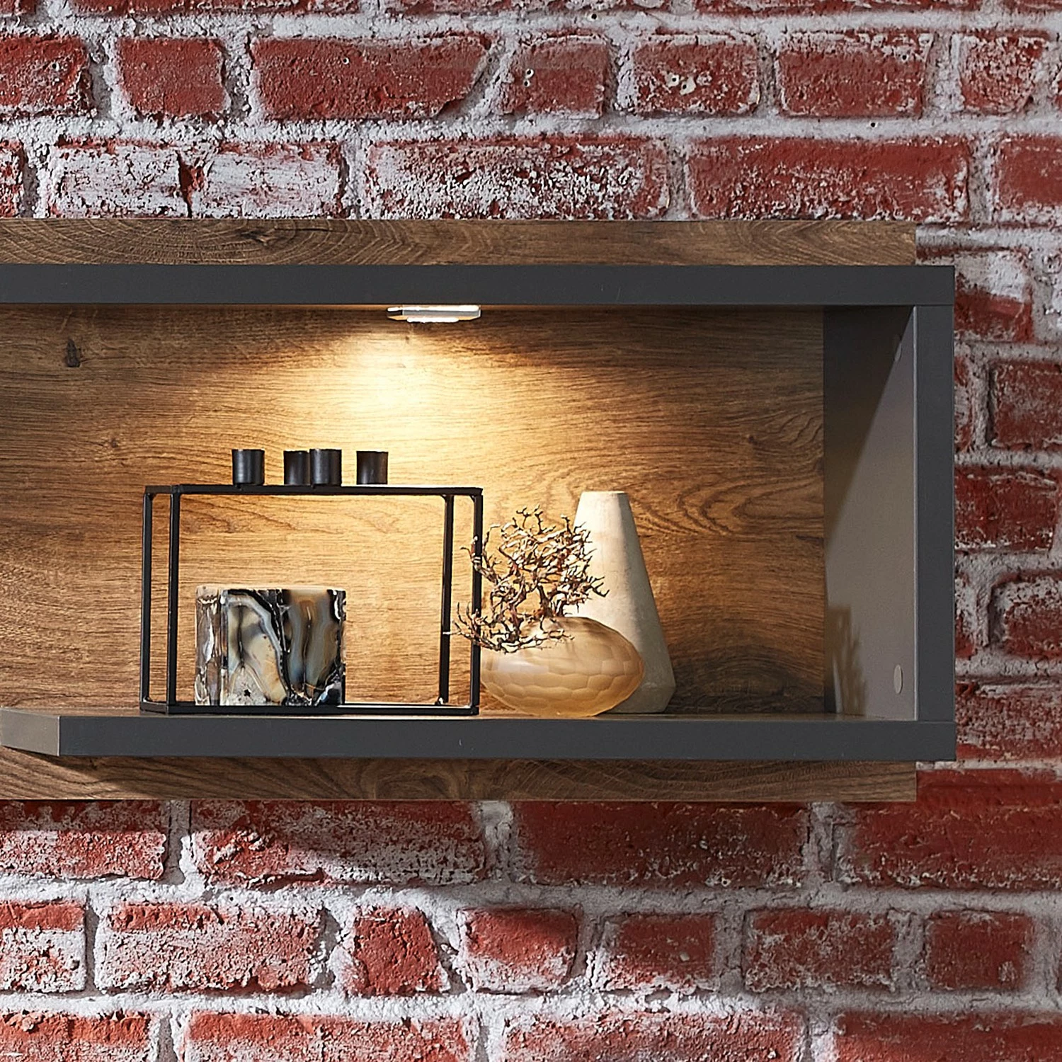 Red Living Ensemble meubles TV Batey (2 éléments) - Imitation chêne de Havel / Graphite 9 Red Living Ensemble meubles TV Batey (2 éléments) - Imitation chêne de Havel / Graphite – Image 7