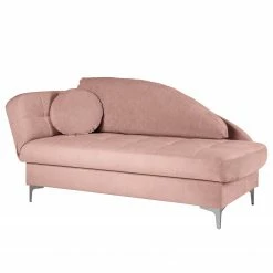 Méridienne Keld - Tissage à plat - Rose bébé - Accoudoir monté à gauche (vu de face)