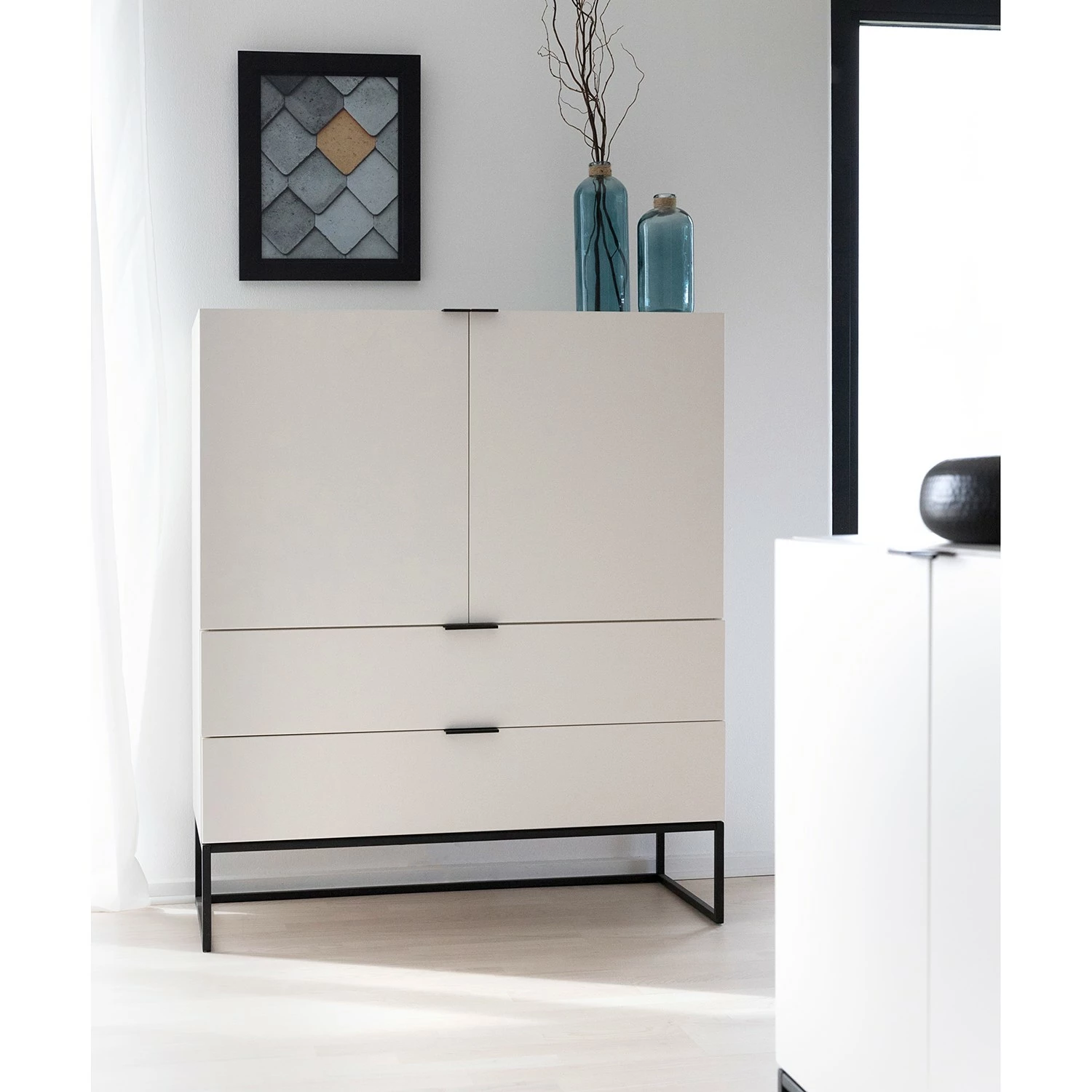 Loftscape Buffet Kaina - Blanc / Noir 4 Loftscape Buffet Kaina - Blanc / Noir – Image 2