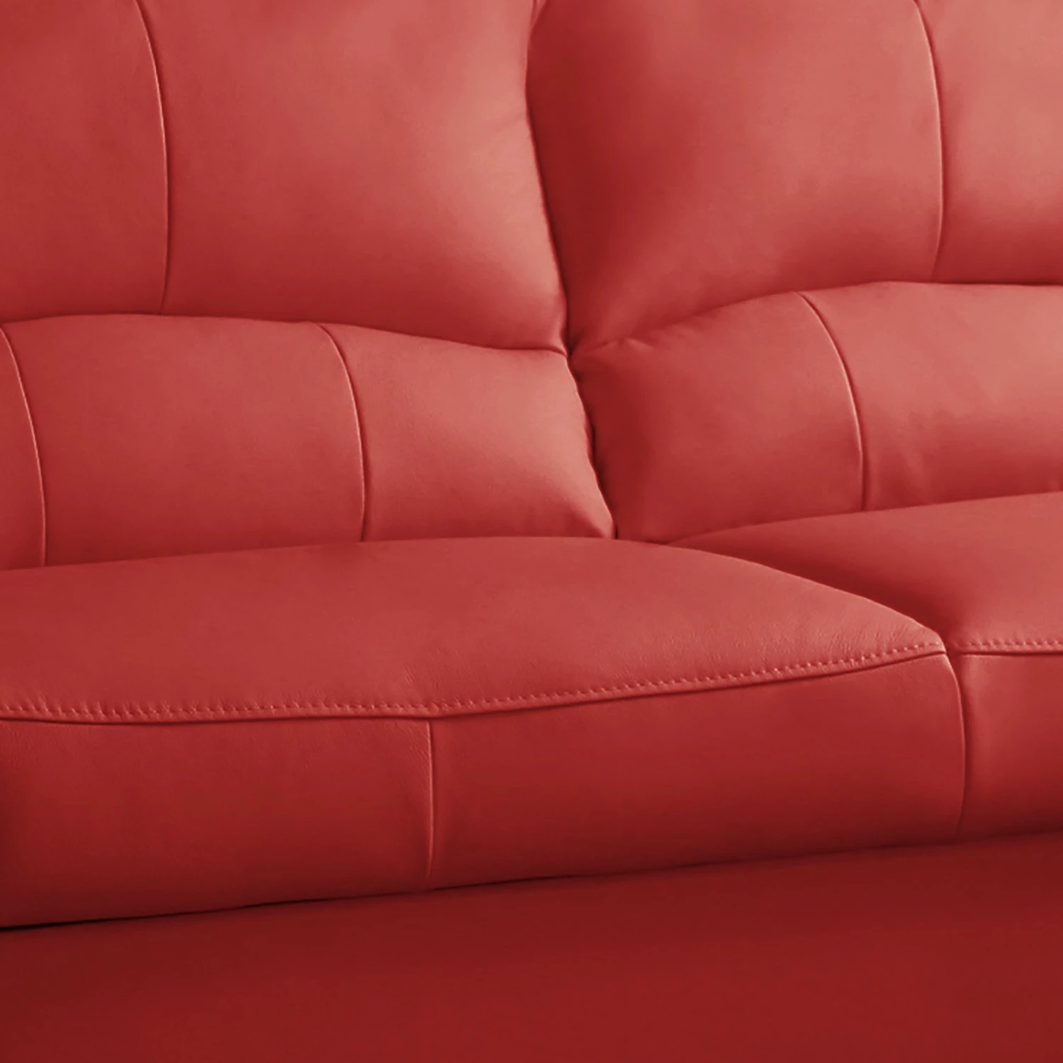 Loftscape Canapé d’angle Nilsia - Imitation cuir - Cuir Mabel: Rouge - Méridienne courte à droite (vue de face) - Avec fonction couchage 8 Loftscape Canapé d’angle Nilsia - Imitation cuir - Cuir Mabel: Rouge - Méridienne courte à droite (vue de face) - Avec fonction couchage – Image 6