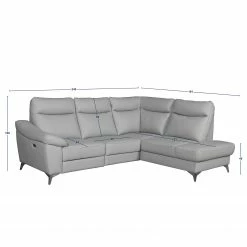Modoform Canapé d’angle Nastola I - Imitation cuir - Cuir Mabel: Gris clair - Méridienne longue à droite (vue de face) -loftscape Boutique 1000263576 210601 15003900438 SKETCH DETAILS P000000001000263576 sketch