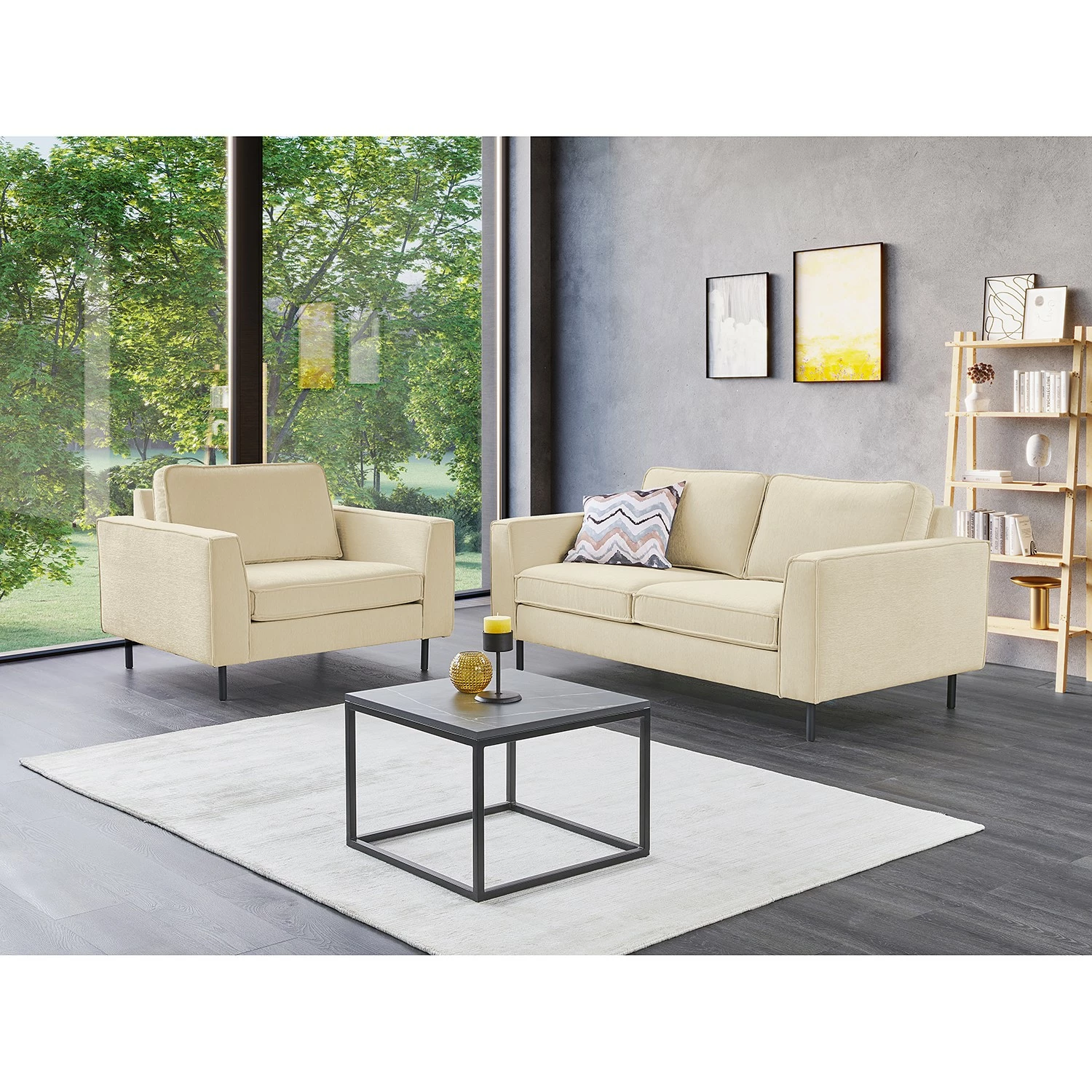 Mørteens Canapé Monblanc (2 places) - Tissu - Tissu Velia: Créme 5 Mørteens Canapé Monblanc (2 places) - Tissu - Tissu Velia: Créme – Image 3