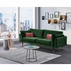 Maison Belfort Canapé Venette (2-3 places) - Microfibre - Microfibre Bruna: Vert foncé -loftscape Boutique 1000264997 210827 06175300229 MOOD DETAILS P000000001000264997 mood