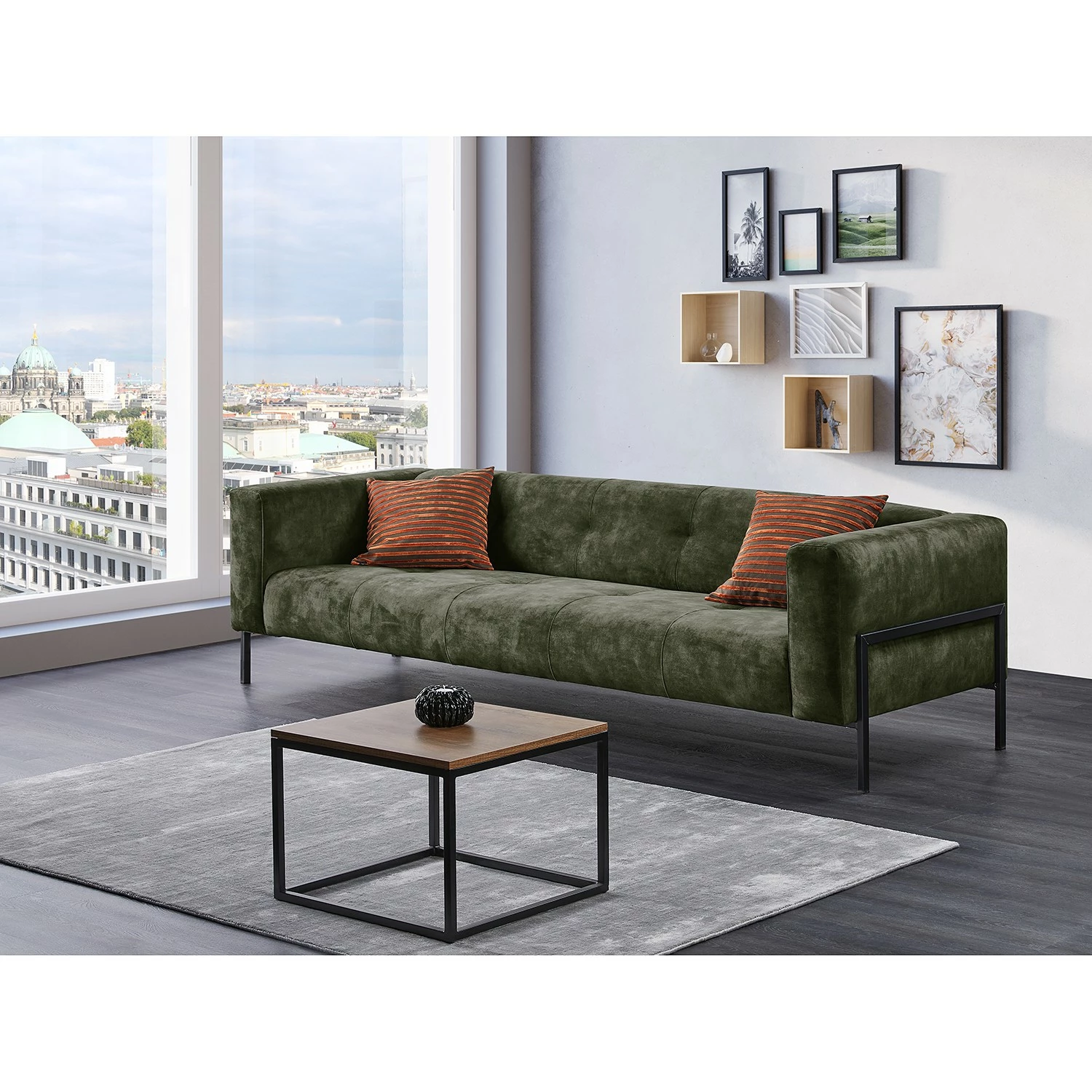 Mørteens Grand canapé Vernioz - Tissu - Tissu Adela: Vert mousse 4 Mørteens Grand canapé Vernioz - Tissu - Tissu Adela: Vert mousse – Image 2