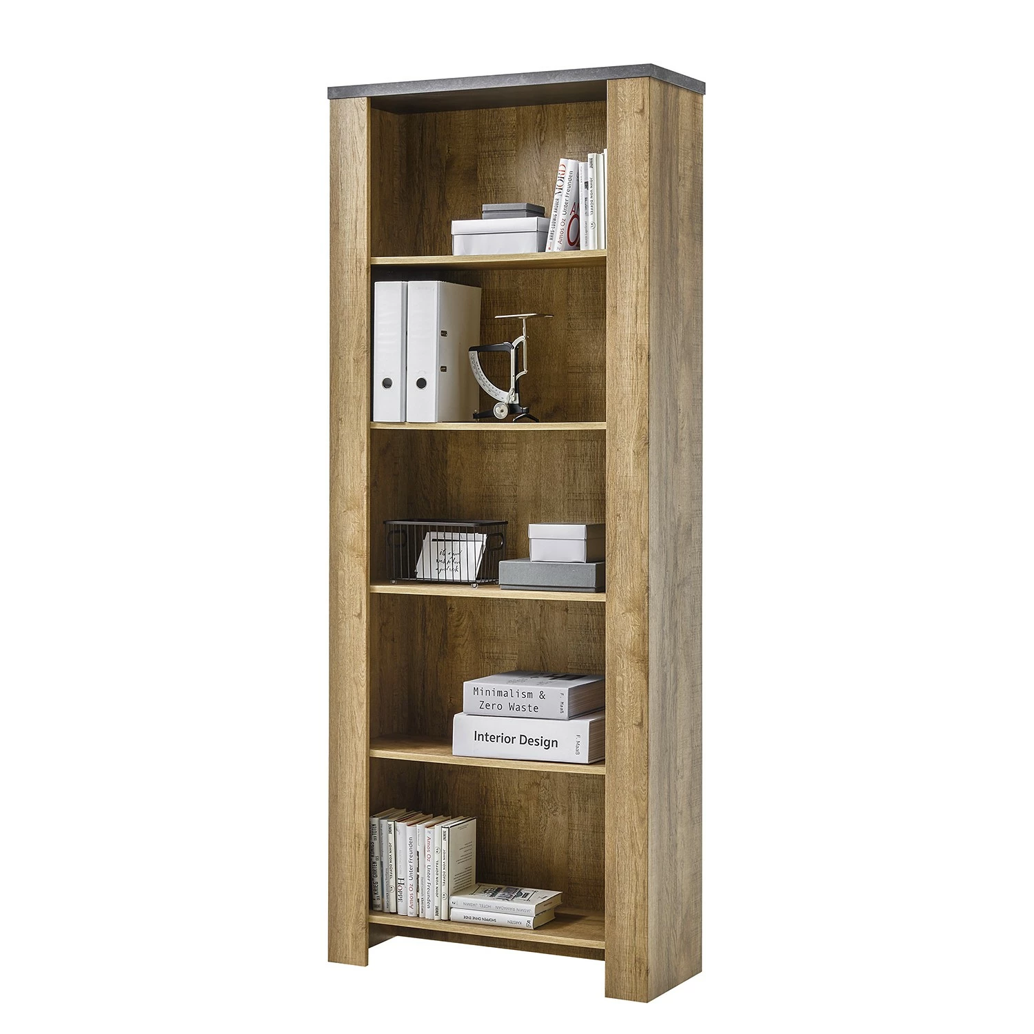 Étagère Lithgow - Imitation chêne sauvage / Anthracite - Hauteur : 200 cm 3 Étagère Lithgow - Imitation chêne sauvage / Anthracite - Hauteur : 200 cm