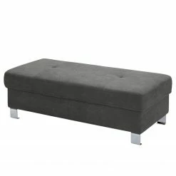 Loftscape Repose-pieds capitonné Busene - Microfibre Enza: Gris foncé