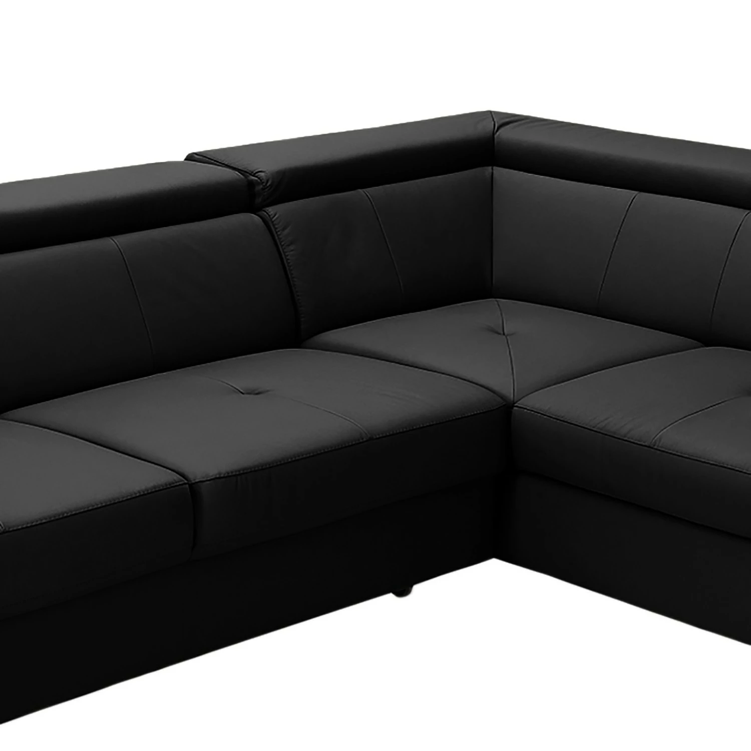 Loftscape Canapé d’angle Busene - Cuir véritable - Cuir Moja: Noir - Méridienne longue à droite (vue de face) - Avec fonction couchage 11 Loftscape Canapé d’angle Busene - Cuir véritable - Cuir Moja: Noir - Méridienne longue à droite (vue de face) - Avec fonction couchage – Image 9