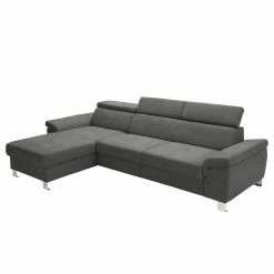 Loftscape Canapé d’angle Busene I - Microfibre - Microfibre Enza: Gris foncé - Méridienne courte à gauche (vue de face) - Sans fonction couchage -loftscape Boutique 1000266863 210527 11200001149 DETAILS P000000001000266863